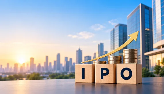 City skyline and IPO business growth