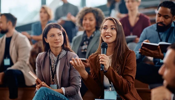 Professionals discussing technology and security